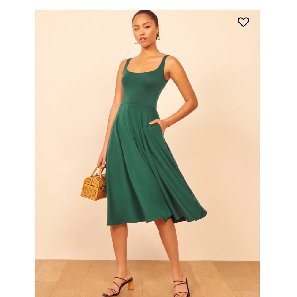 Reformation Rou Knit Dress - Emerald, Small